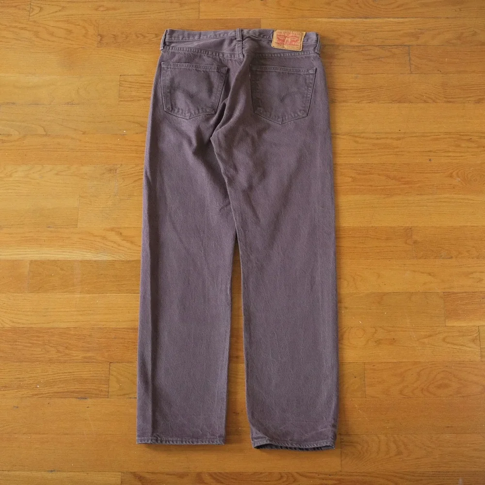 Levi's 501 Jeans Mens Purple White Oak Cone Denim Straight Leg 34x34 Heritage